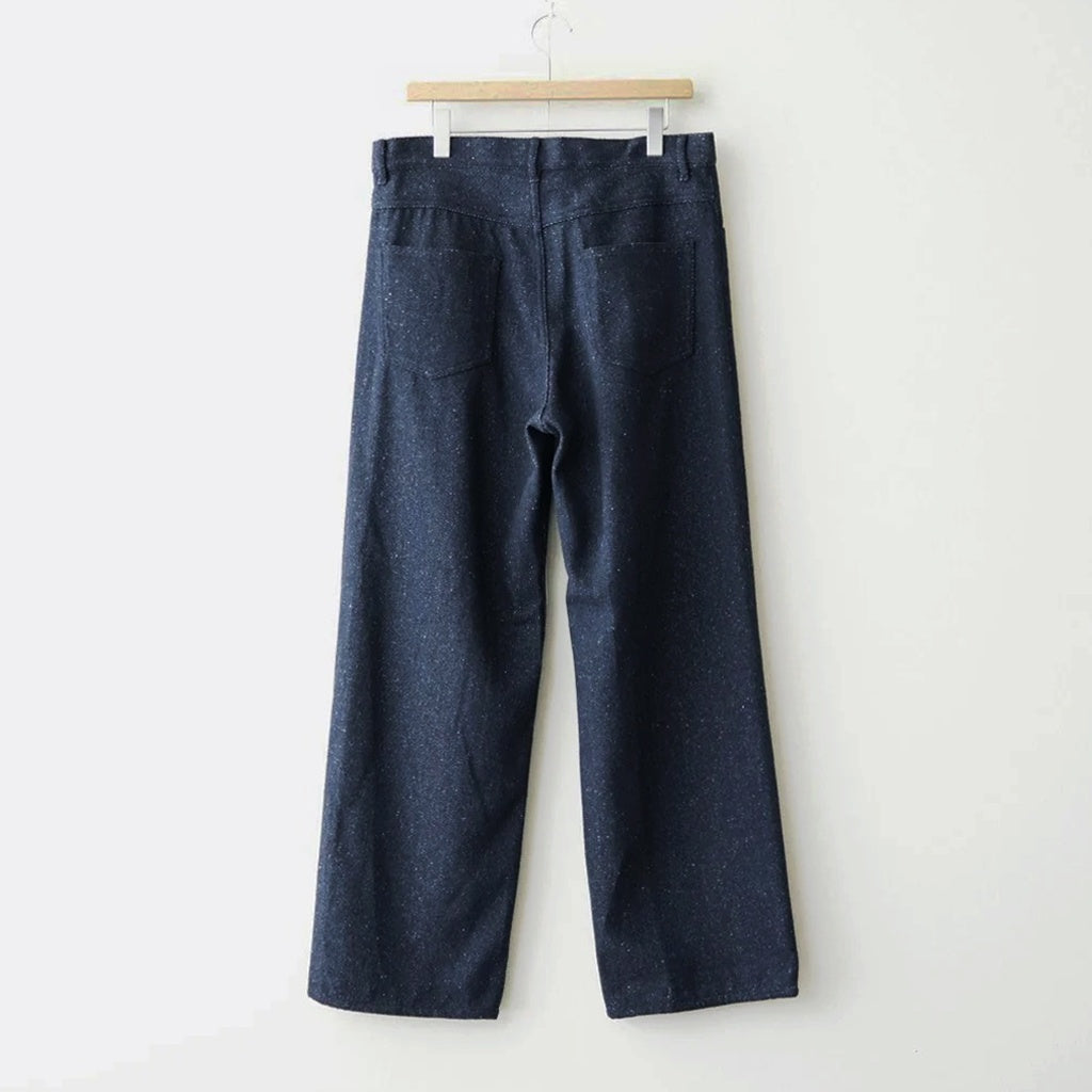 SILK NEP DENIM 5P WIDE PANTS #DARK NAVY [A26AP01SD]