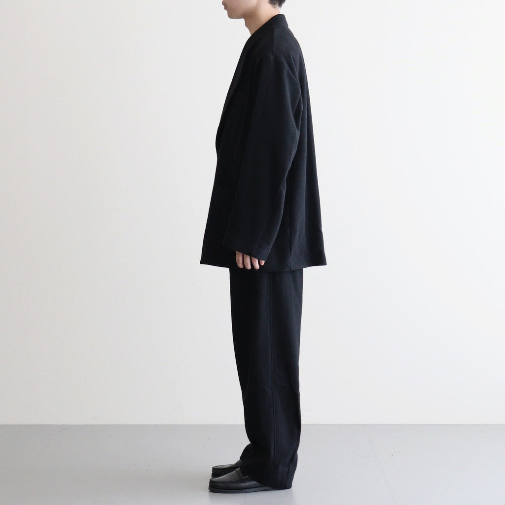 WOOL/CASHMERE FLEECE EASY TWIST TROUSERS #BLACK [ST.1270]