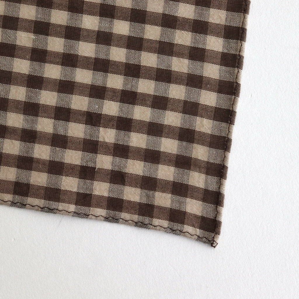 AIRY LIGHT COTTON CHECK SCARF #BROWN GINGHAM CHECK [A25SS03GC-W]
