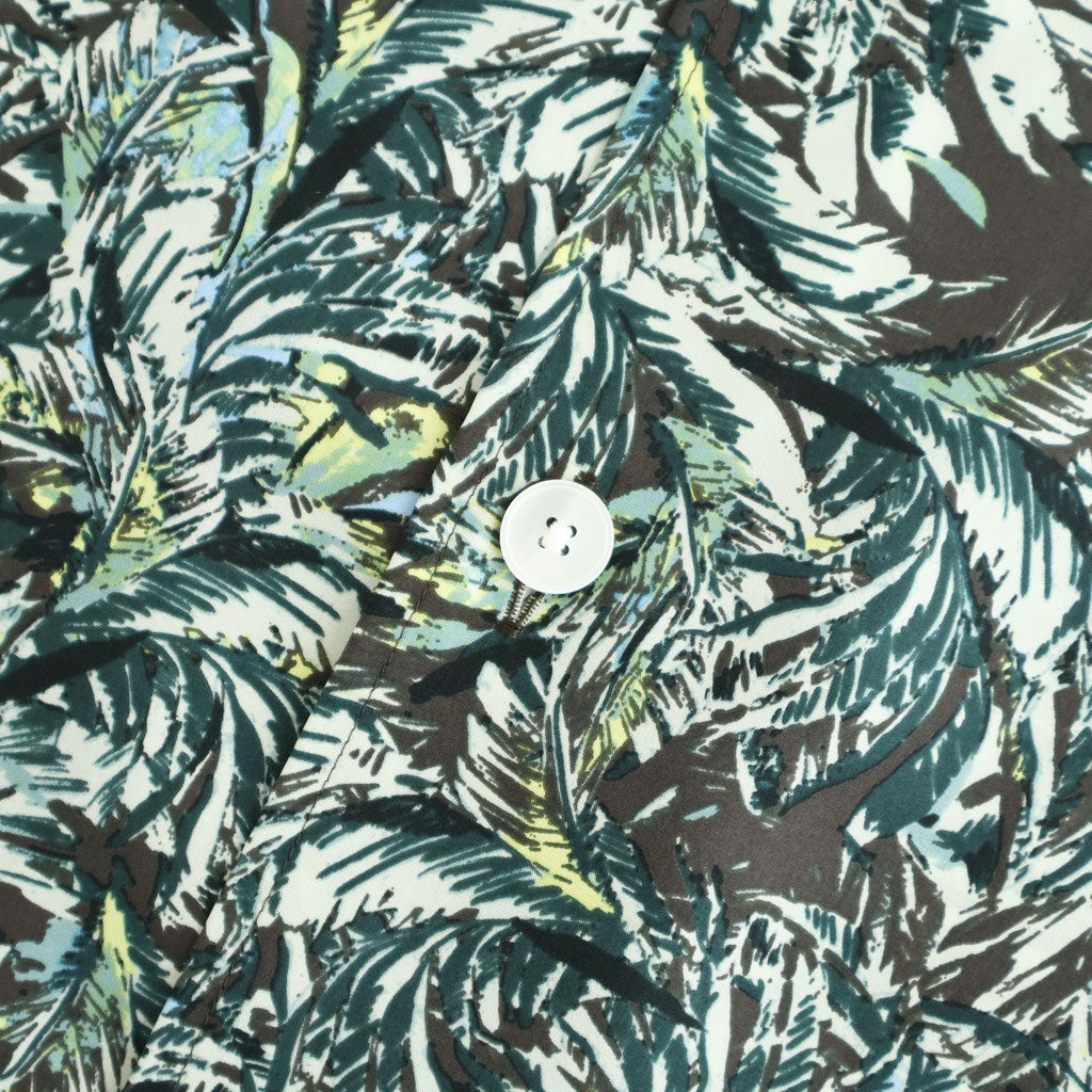 PRINTED AIRY SILK HALF-SLEEVED SHIRT #DARK BROWN [A26SS01AP]