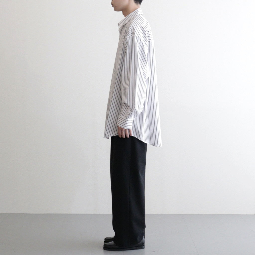 SIDOGRAS Stripe L/S Oversized Regular Collar Shirt #BROWN STRIPE [GM254-50025STB]