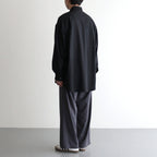 Extra Fine Wool L/S Oversized Regular Collar Shirt #BLACK [GM251-50092B]