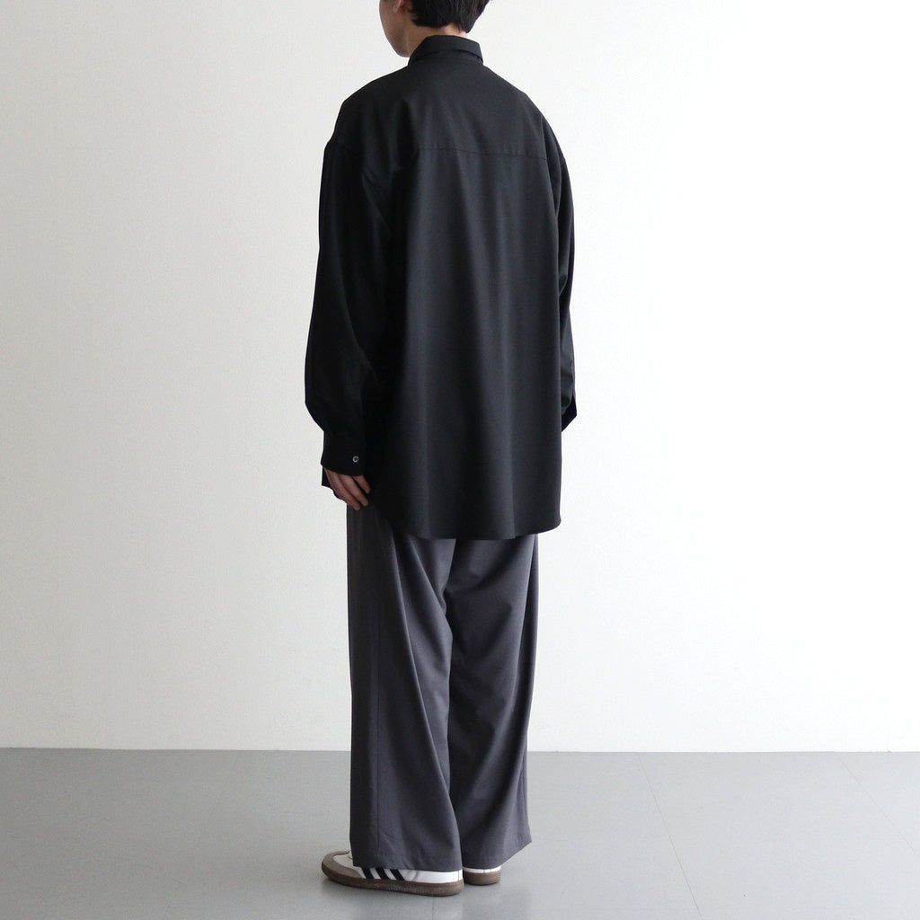 Extra Fine Wool L/S Oversized Regular Collar Shirt #BLACK [GM251-50092B]