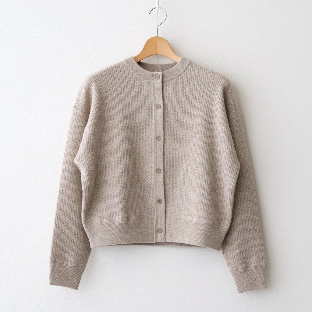 Women's Cable C/N Cardigan #BEIGE [2503-021]