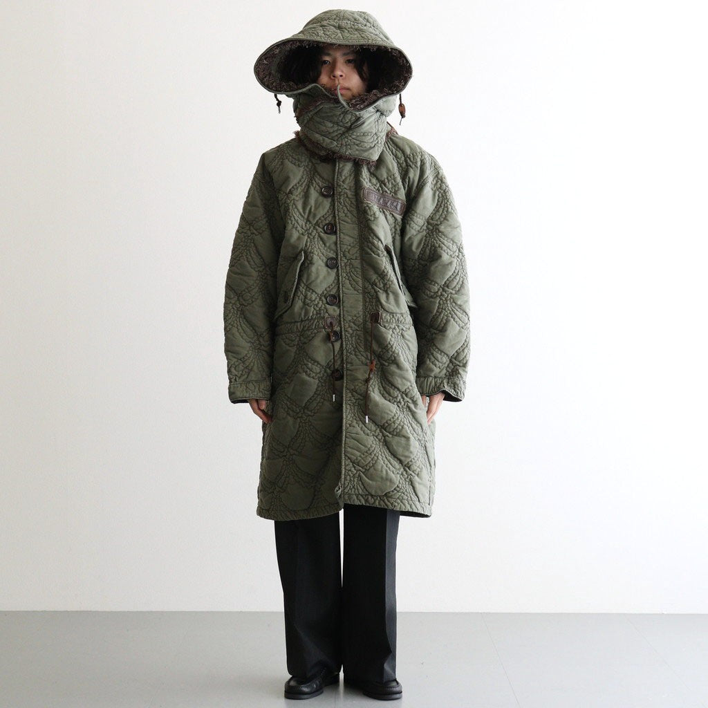 QUILTING FISHTAIL COAT #KHAKI [26330104]