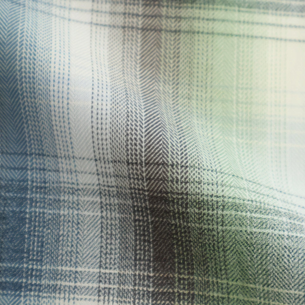SUPER LIGHT WOOL CHECK SHIRT #BLUE GREEN CHECK [A25AS01LC]