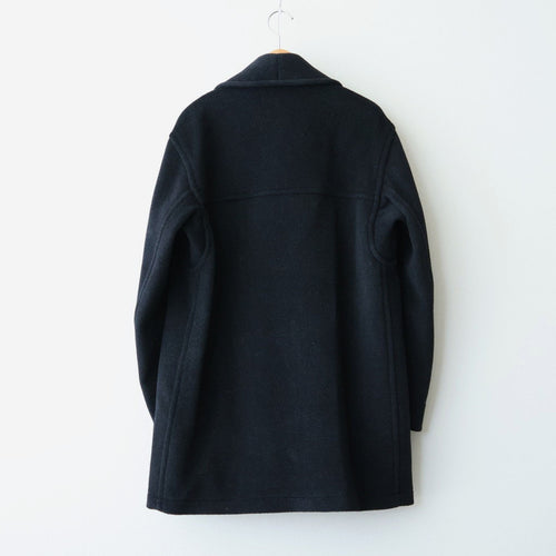 WOOL HERRINGBONE SHAWL COLLAR COAT #DARK CHARCOAL [A26AC04WH]