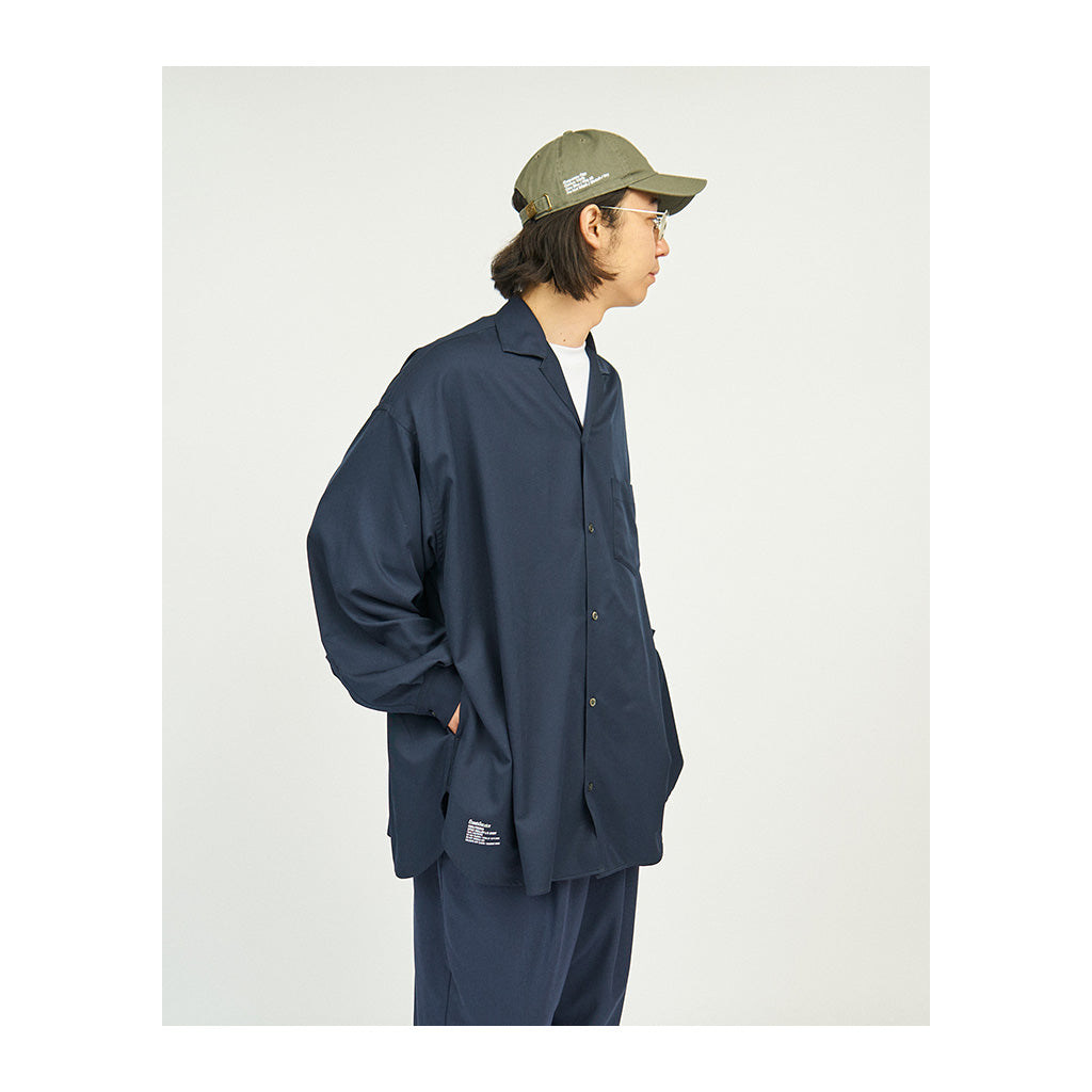 COOLFIBER OPEN COLLAR L/S SHIRT #NAVY [FSC241-50133]