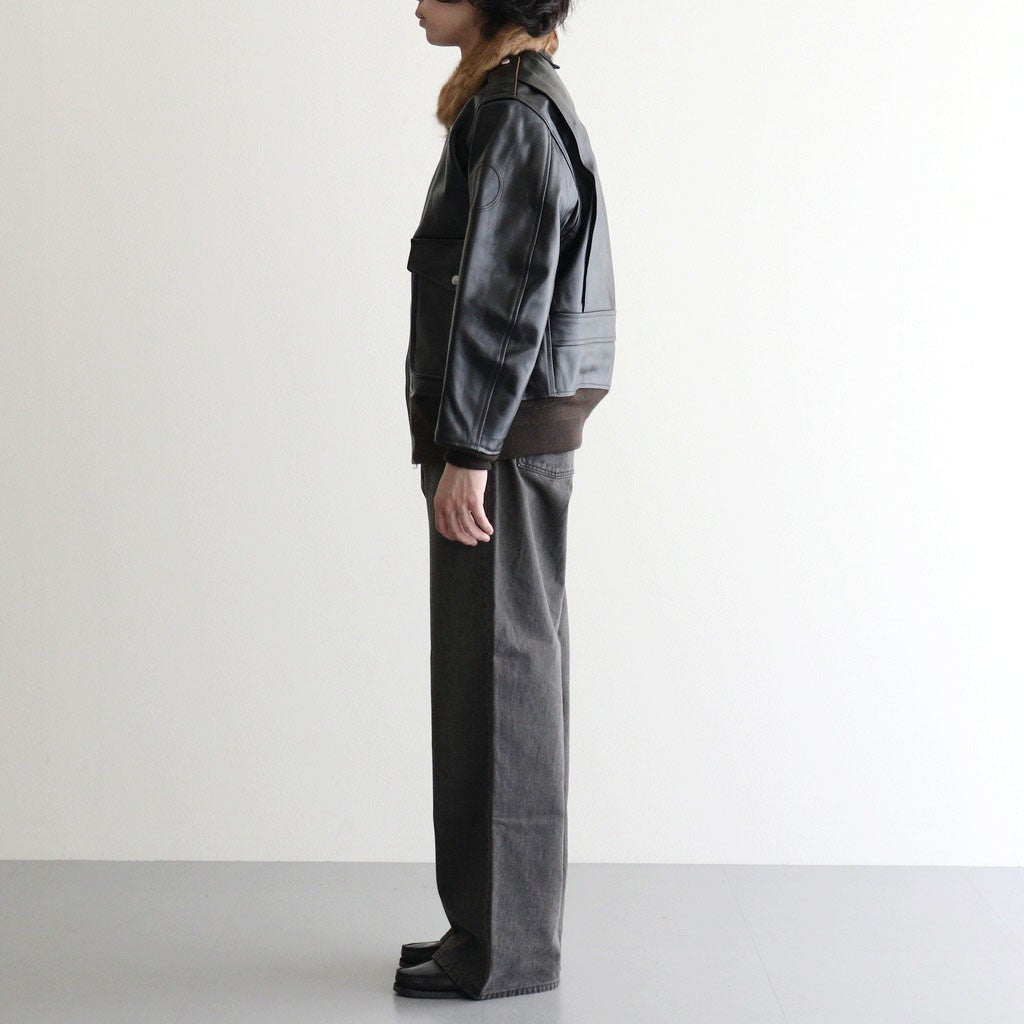 SHRINK LEATHER G-1 JACKET #BLACK SHRINK [26330705]