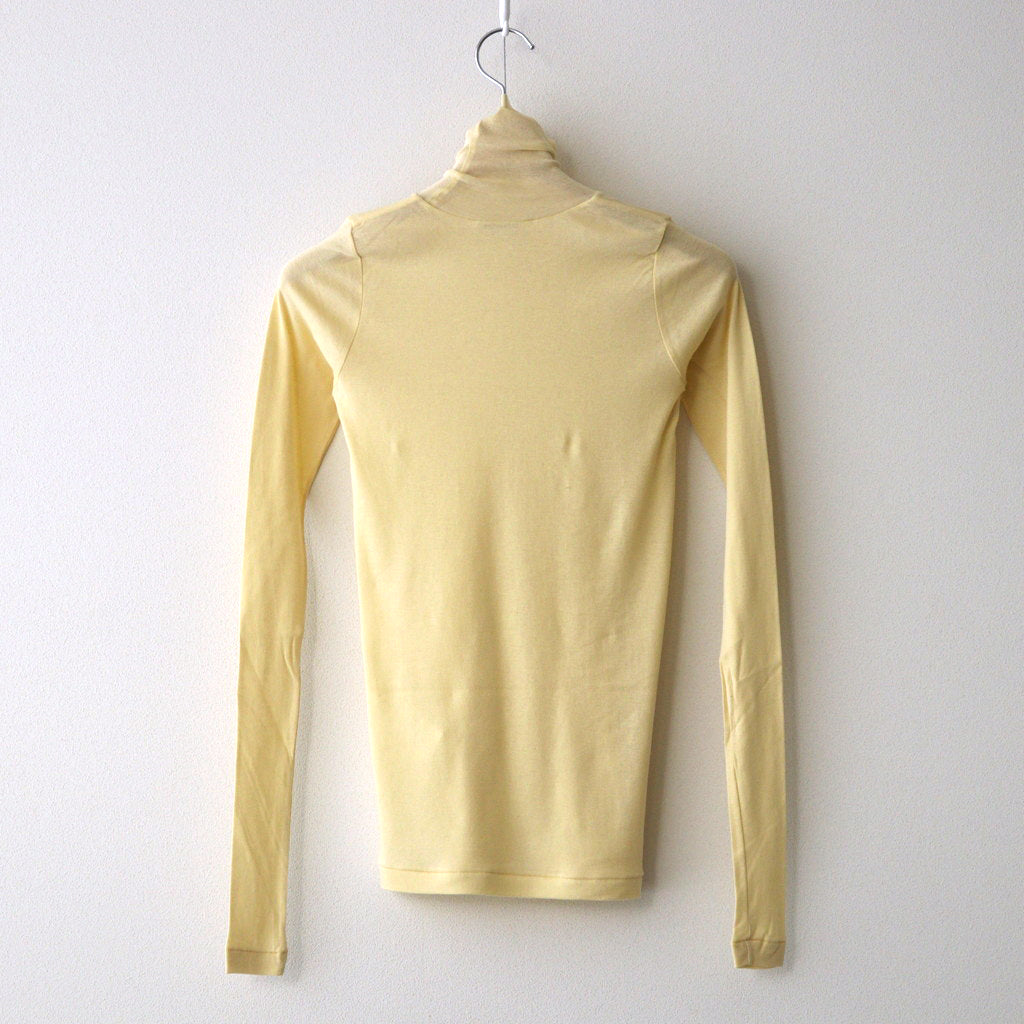 HIGH GAUGE SHEER RIB TURTLE NECK L/S TEE #YELLOW [A00T02HF]