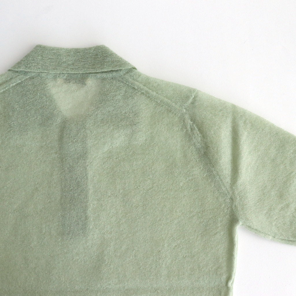 KID MOHAIR SHEER KNIT POLO #PALE GREEN [A25SP05FG]