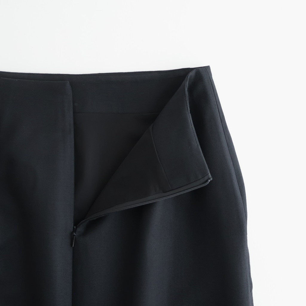 TENSE WOOL DOUBLE CLOTH SLIT SKIRT #BLACK [A26AS02HP]