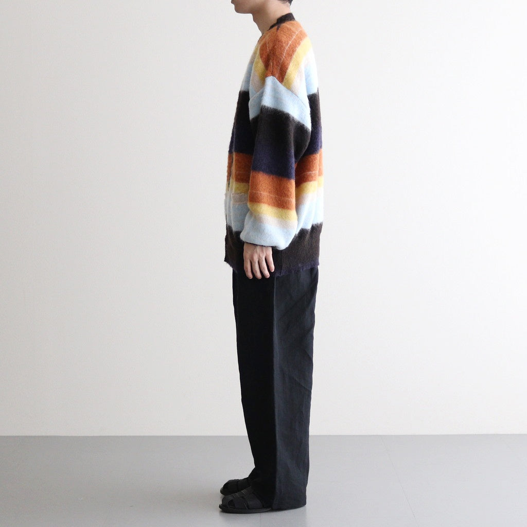 COLOR COMBINATION MOHAIR CARDIGAN #MULTI STRIPES [ST.534-2]