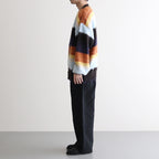 COLOR COMBINATION MOHAIR CARDIGAN #MULTI STRIPES [ST.534-2]