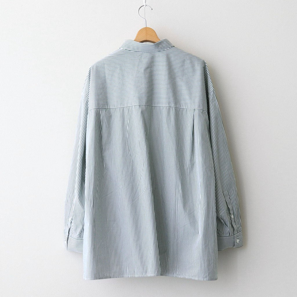 CORPORATE UNIFORM L/S SHIRT #GREEN STRIPE [FSC253-50105B]