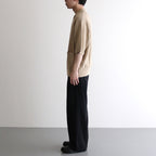 Rib Pattern Half Zip Polo #Beige [2501-012]