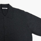 HIGH TWIST WOOL KNIT SHIRT CARDIGAN #CHARCOAL [A26AC01CK]