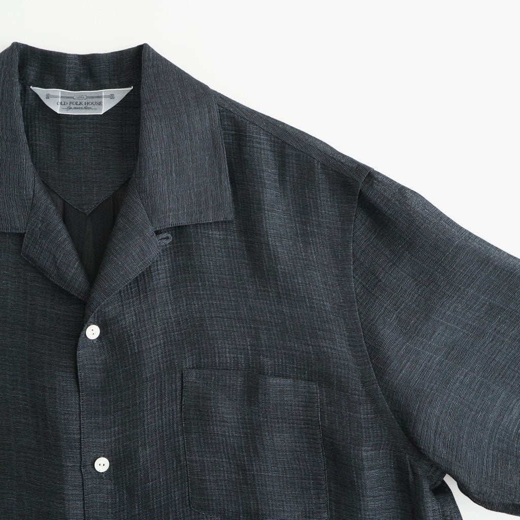Rayon & Linen Sheer Shirt - Vintage Fabric #Black [OFH010SH32]
