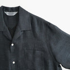 Rayon & Linen Sheer Shirt - Vintage Fabric #Black [OFH010SH32]