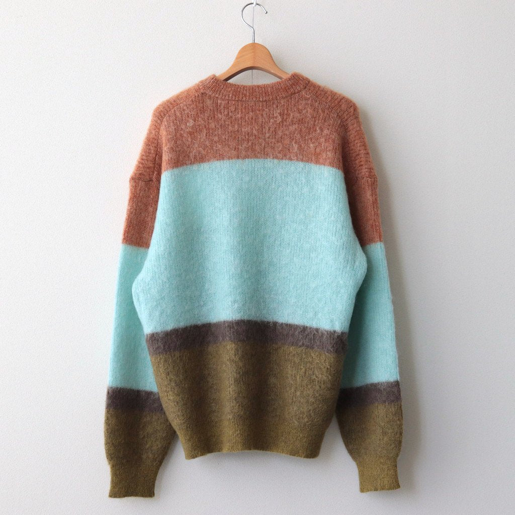 MOHAIR BORDER CREWNECK SWEATER #PINK [YK23FW0572S]