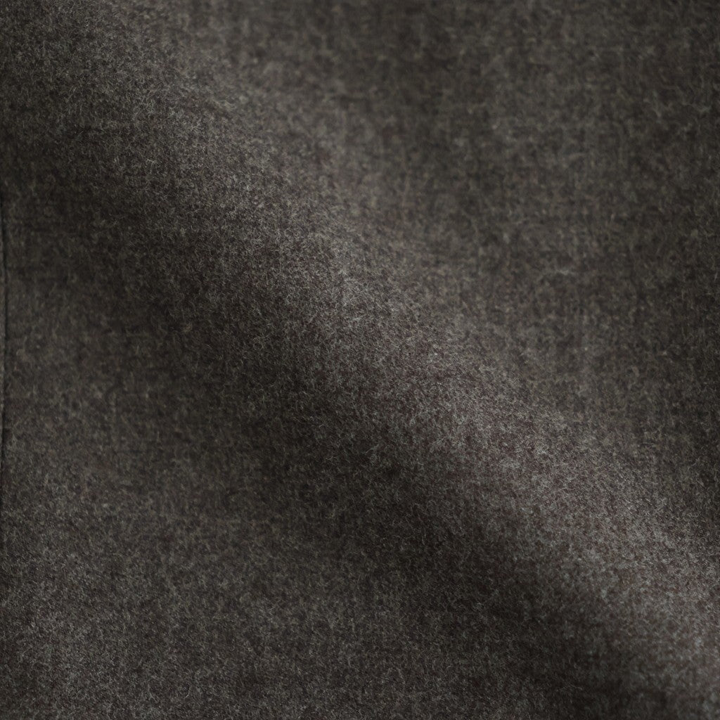 EXTRA FINE WOOL EASY LONG WIDE TROUSERS #CHARCOAL BROWN [ST.1612]