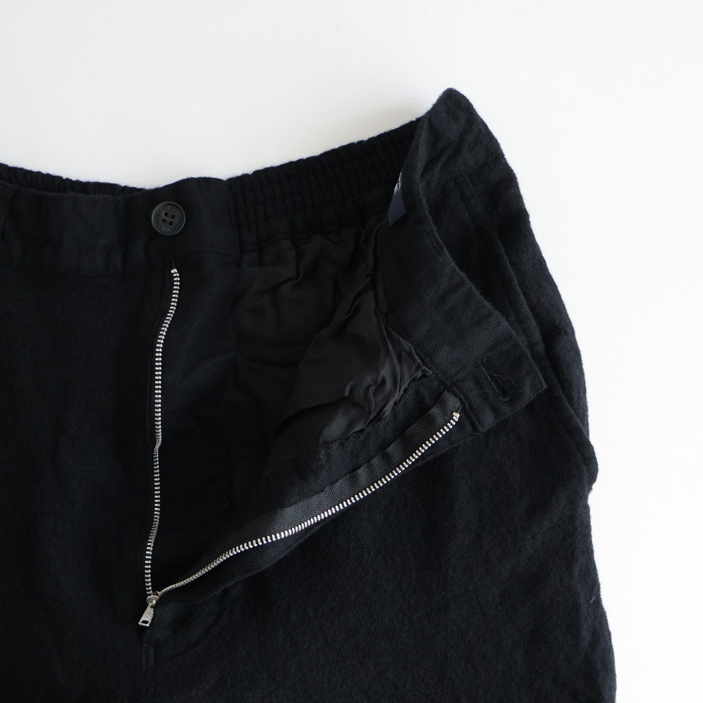 ウールサージ 製品縮絨トラウザー #BLACK [HP-P105-051]