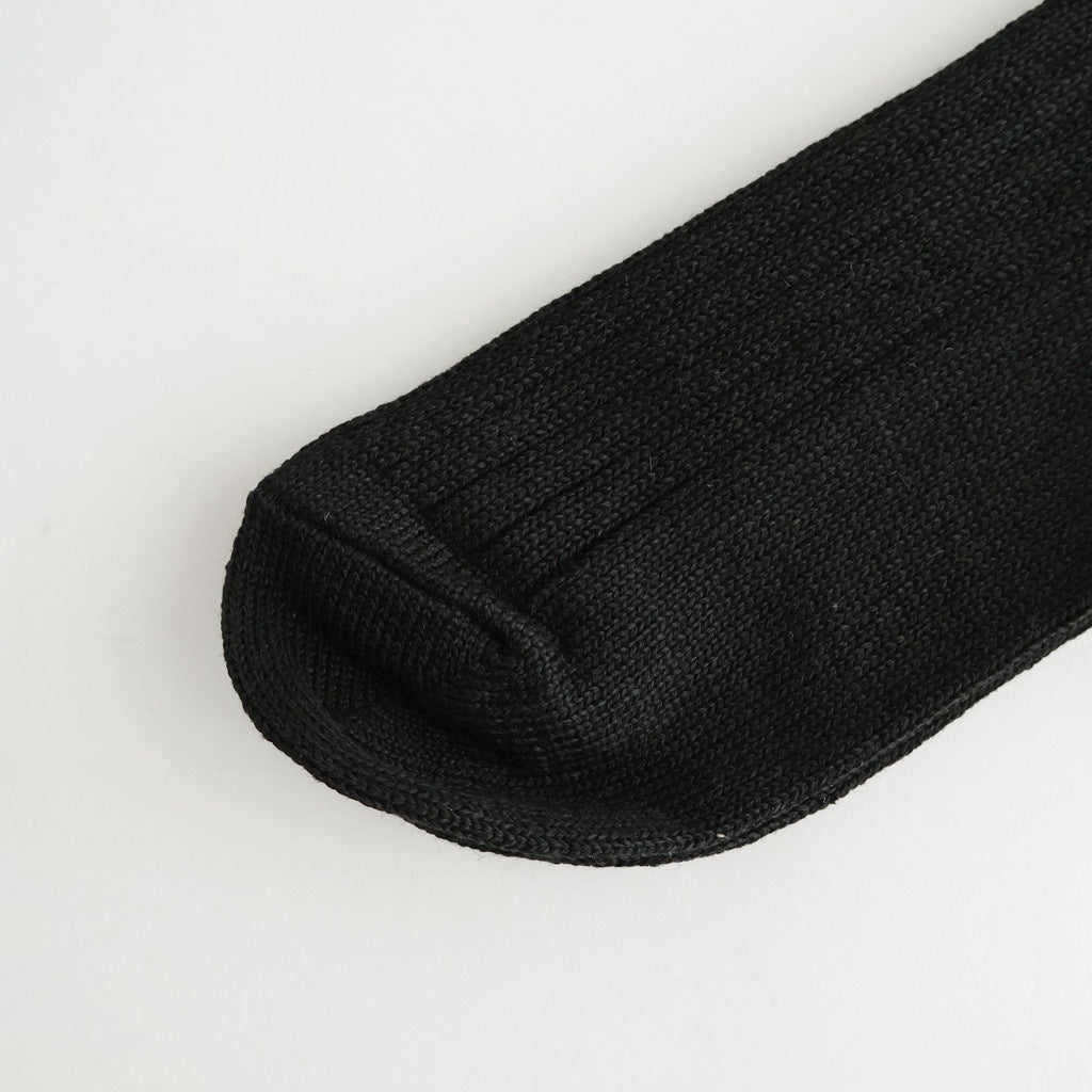 LINEN COTTON RIBBED ANKLE SOCKS #BLACK [R1462-SS26]