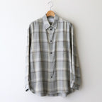 OMBRE PLAID SHIRTS LOOSE FIT #SMOKE BLUE [2541000504]