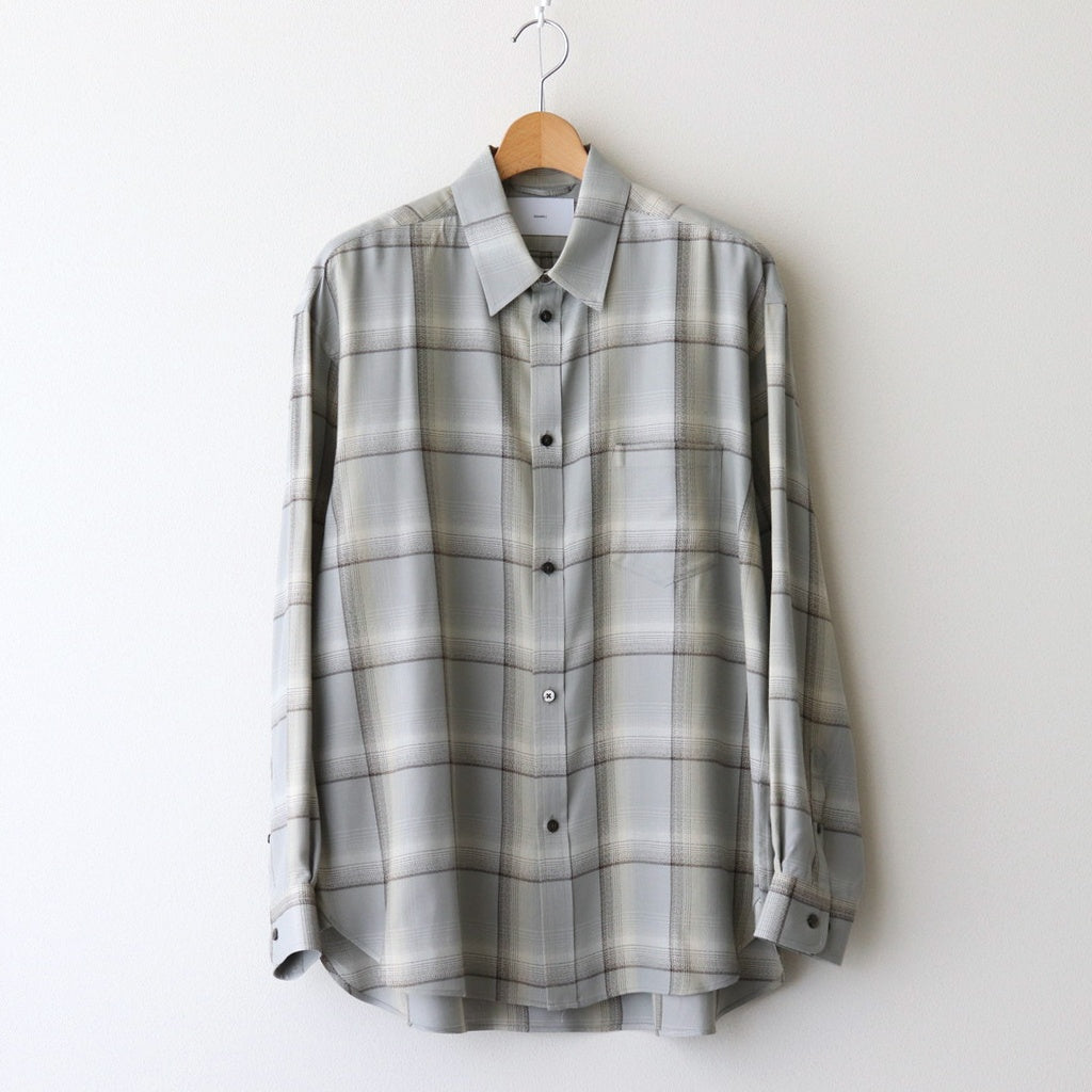 OMBRE PLAID SHIRTS LOOSE FIT #SMOKE BLUE [2541000504]