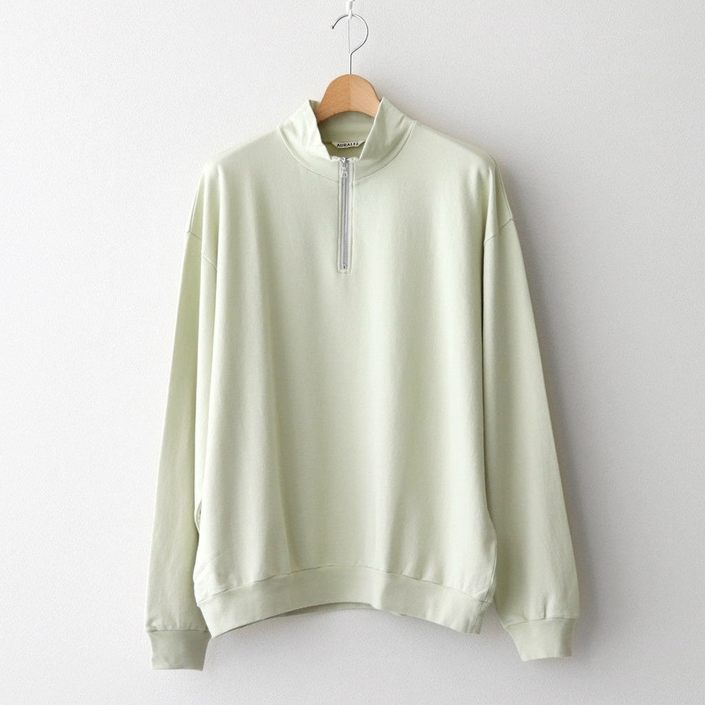 ELASTIC HIGH GAUGE SWEAT HALF ZIP P/O #PISTACHIO [A25SP01NU]