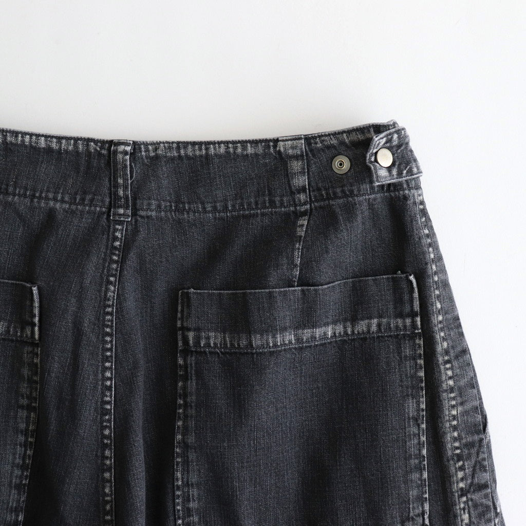 LIGHT-WEIGHT DENIM 1TUCK WIDE BAKER PANTS #BLACK [YK25SS0931P]