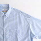 SIDOGRAS S/S Oversized Regular Collar Shirt #GREEN PIN STRIPE [GM262-50029]