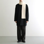 MERINO LAMBS WOOL SOCKSTOLE #OFF WHITE [R5128-AW25]
