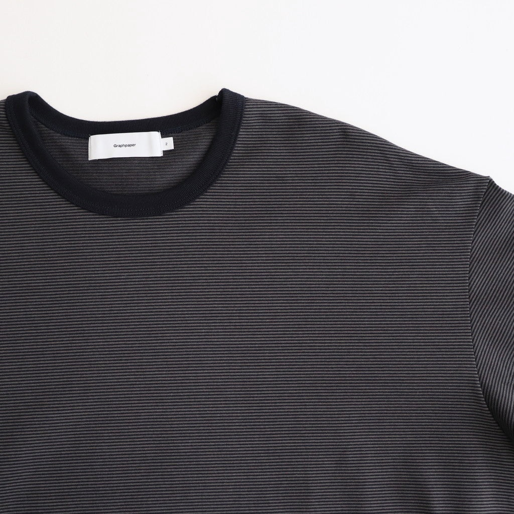 Narrow Border L/S Tee #NAVY × GRY [GU251-70117B]
