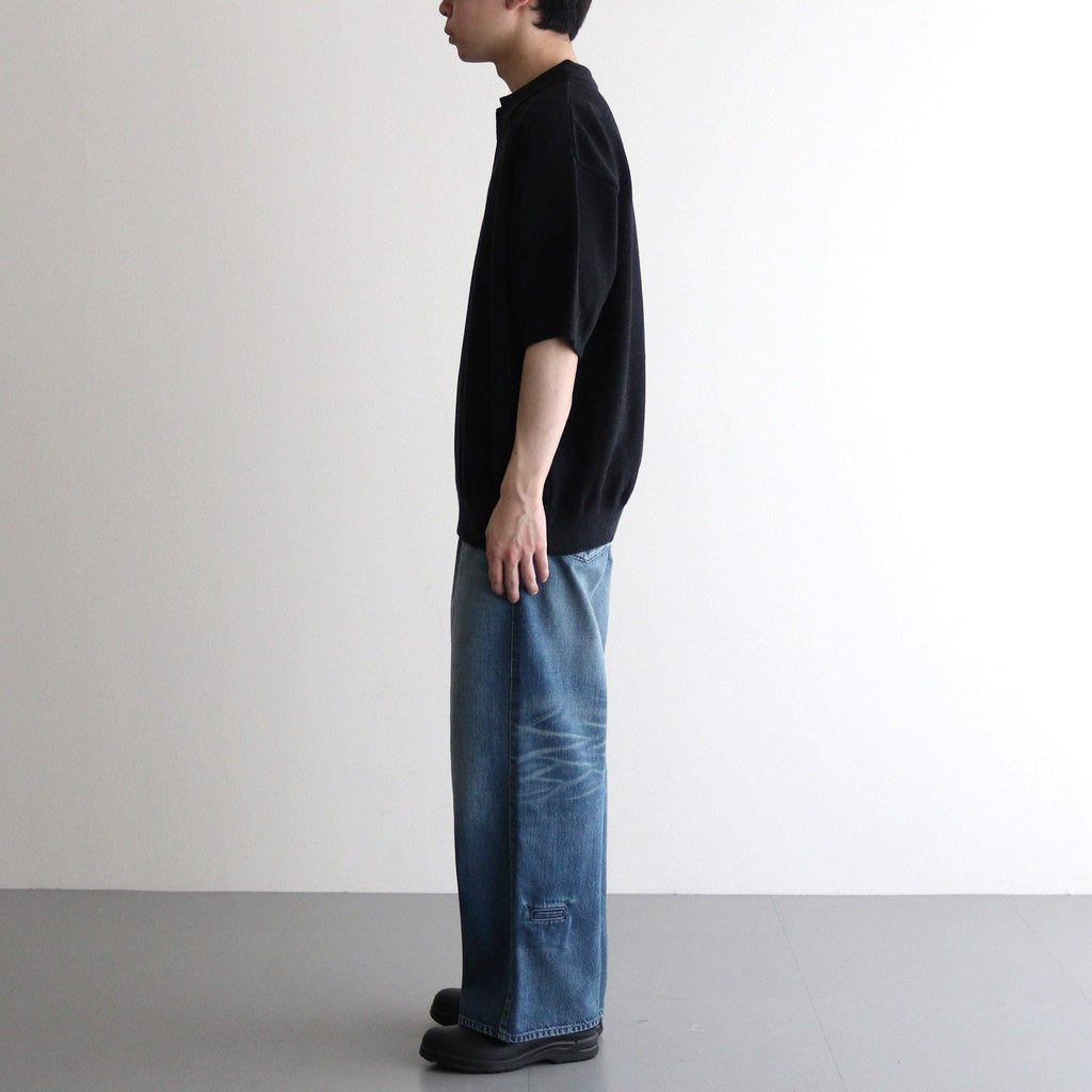 Moss Stitch Polo #Black [2501-011]