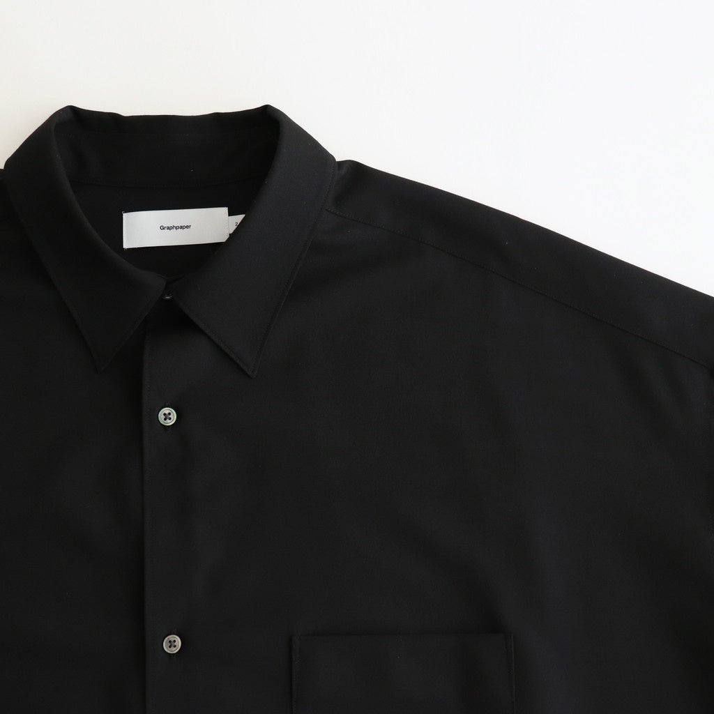 Extra Fine Wool L/S Oversized Regular Collar Shirt #BLACK [GM251-50092B]