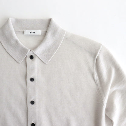 RAMIE WOOL POLO KNIT CARDIGAN #WARM WHITE [KRAGGM0126]