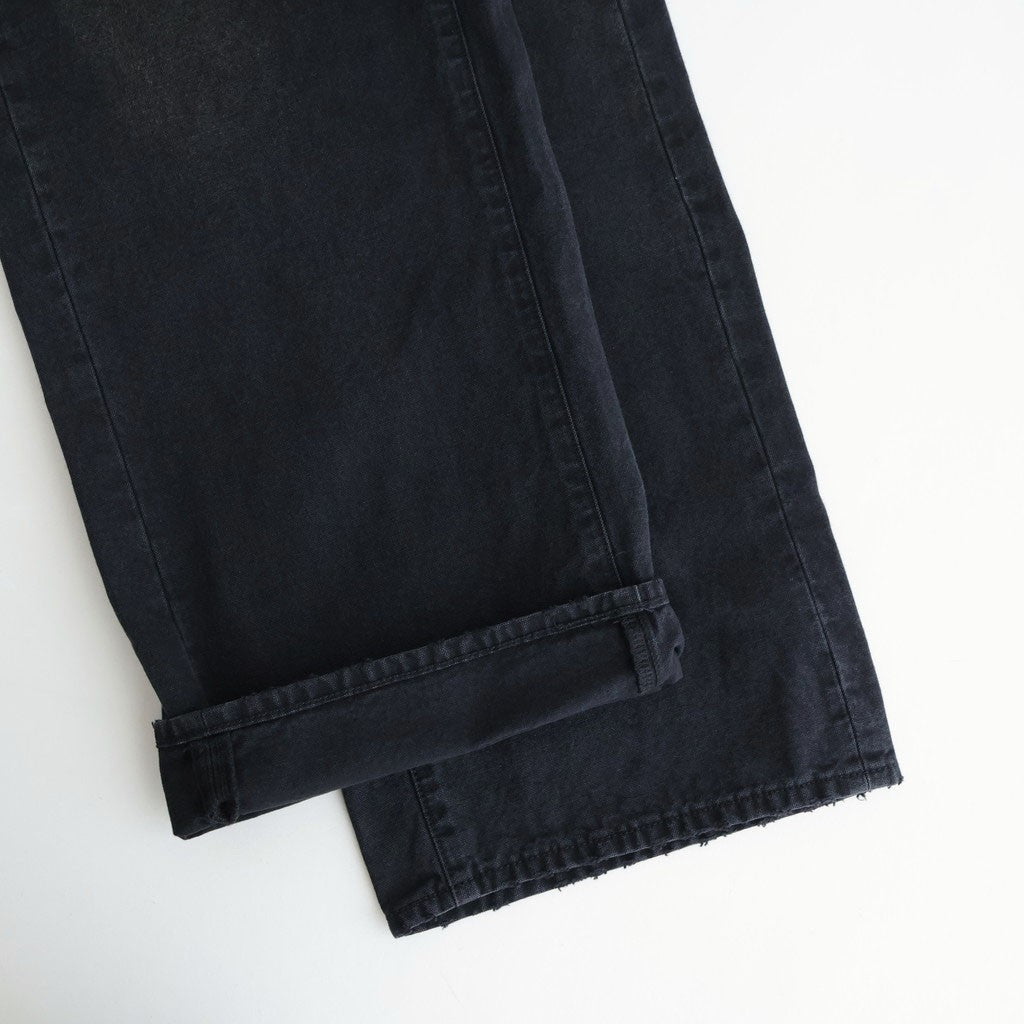 SULFUR DYED OXFORD VINTAGE WIDE PANTS #BLACK [ST.1395]