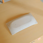 角皿 長 貫入 #ターコイズ流し