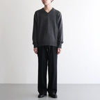 LIGHT WOOL MAX GABARDINE SLACKS #TOP BLACK [A26AP02MG]