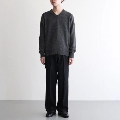 LIGHT WOOL MAX GABARDINE SLACKS #TOP BLACK [A26AP02MG]