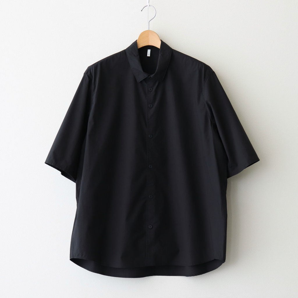 FHFSSH - コットン・ ポリコア タイプライター 半袖シャツ #95 Black [SN_FR0405SH]