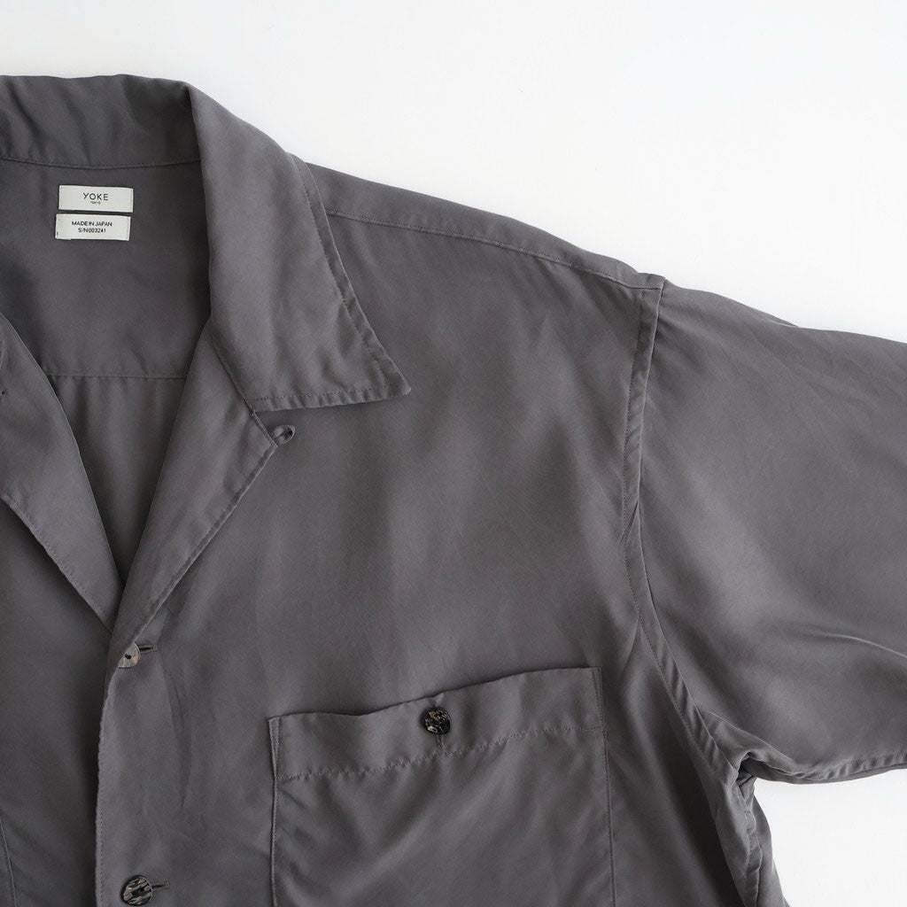 CUPRO OPEN COLLAR SHIRT #GRAY [YK26SS01287SH] - ciacura 三重県