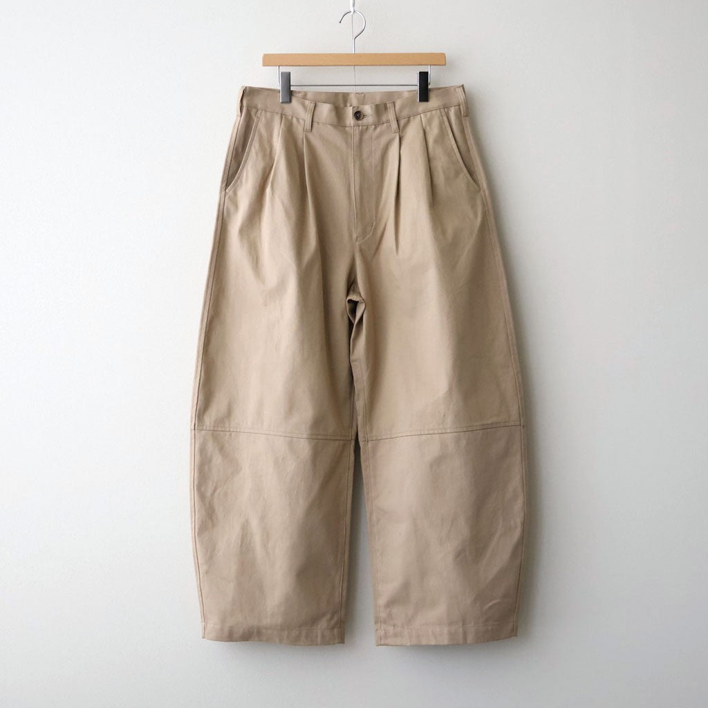 綿サージ ワイドパンツ #BEIGE [HR-P027-051]