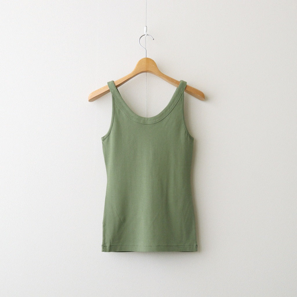 ORGANIC COTTON FINE RIB TANK #SAGE GREEN [A26ST03OF]