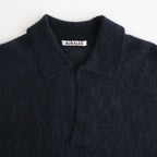 BABY SURI ALPACA SHEER KNIT SKIPPER POLO #NAVY [A26AP04AK]