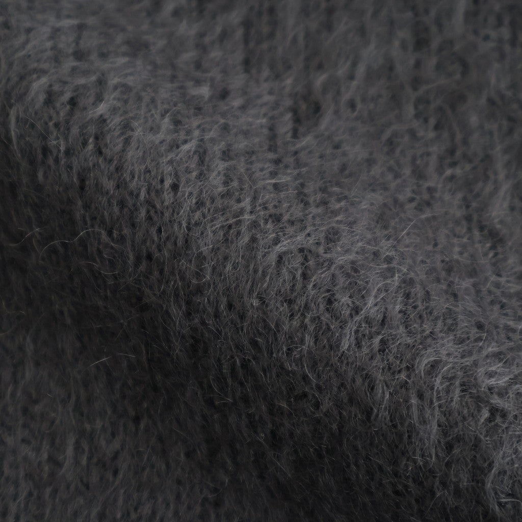 BRUSHED SUPER KID MOHAIR KNIT POLO #INK BLACK [A25AP01KM]