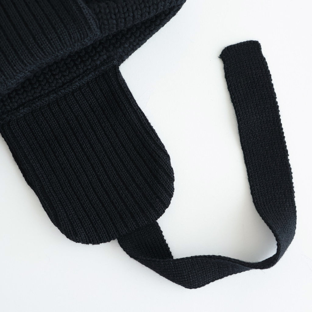 WOOL STANDARD KNIT - 梵天/耳付き #BLACK [NO.28254]