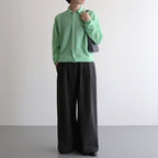 BABY SURI ALPACA SHEER KNIT SHIRT CARDIGAN #LIGHT GREEN [A24AC01AK]