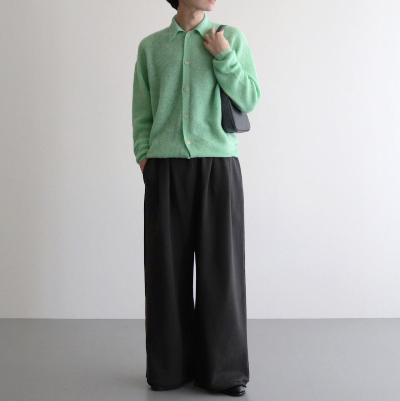 BABY SURI ALPACA SHEER KNIT SHIRT CARDIGAN #LIGHT GREEN [A24AC01AK]